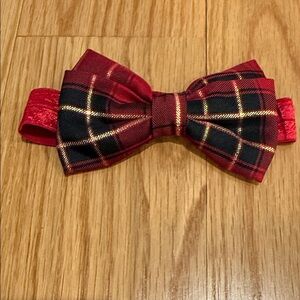 Elegant Red Plaid Hair Bow